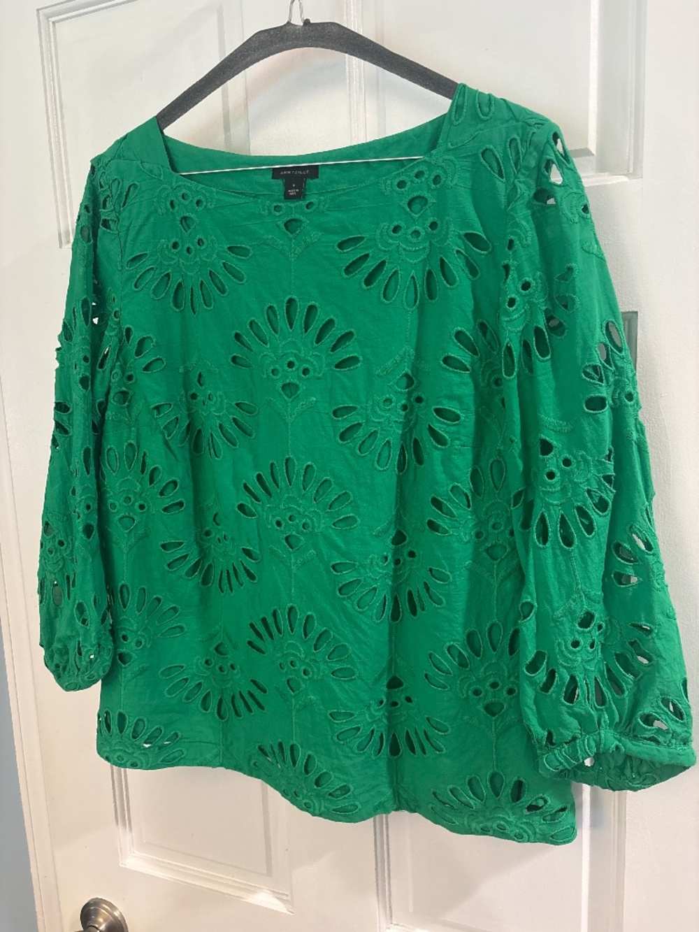 Ann Taylor Eyelet Blouse - 3/4 Sleeve